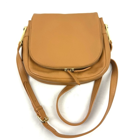 Vince Camuto Jax Crossbody Bag Honey Comb Tan Brown Leather Handbag Purse - Picture 11 of 16